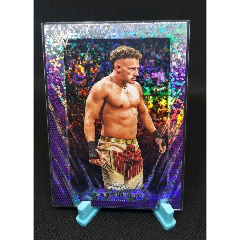 2026 Topps Chrome WWE Channing “Stacks” Lorenzo #188 Purple Mini Diamonds Re /75